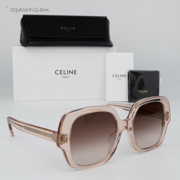 BRAND NEW Celine CL40241F 72F Transparent Pink Brown Gradient Women Sunglasses - Picture 1 of 7